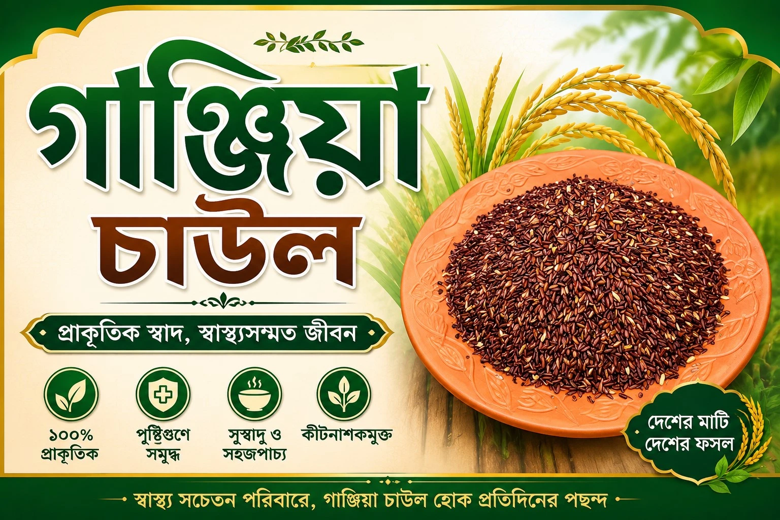 গাঞ্জিয়া চাউল: ঐতিহ্যবাহী স্বাদ, পুষ্টিগুণ ও রান্নার সেরা উপায়
